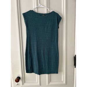 Prana teal turquoise and black striped muscle tee tank dress XS